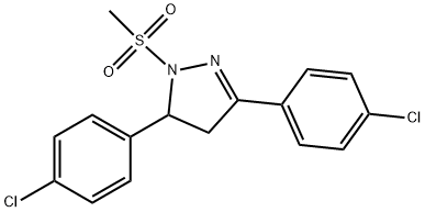 3,5-bis(4-chlorophenyl)-1-(methylsulfonyl)-4,5-dihydro-1H-pyrazole Struktur