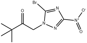 1-{5-bromo-3-nitro-1H-1,2,4-triazol-1-yl}-3,3-dimethylbutan-2-one Struktur