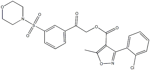 2-[3-(4-morpholinylsulfonyl)phenyl]-2-oxoethyl 3-(2-chlorophenyl)-5-methyl-4-isoxazolecarboxylate Struktur