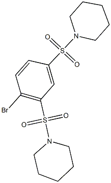 1-{[2-bromo-5-(1-piperidinylsulfonyl)phenyl]sulfonyl}piperidine Struktur