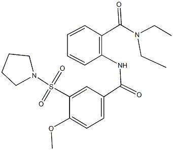 N-{2-[(diethylamino)carbonyl]phenyl}-4-methoxy-3-(1-pyrrolidinylsulfonyl)benzamide Struktur