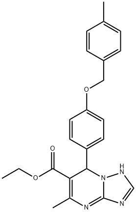 ethyl 5-methyl-7-{4-[(4-methylbenzyl)oxy]phenyl}-4,7-dihydro[1,2,4]triazolo[1,5-a]pyrimidine-6-carboxylate Struktur