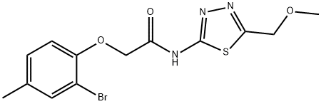 2-(2-bromo-4-methylphenoxy)-N-[5-(methoxymethyl)-1,3,4-thiadiazol-2-yl]acetamide Struktur