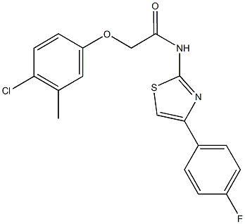 2-(4-chloro-3-methylphenoxy)-N-[4-(4-fluorophenyl)-1,3-thiazol-2-yl]acetamide Struktur