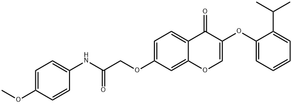 2-{[3-(2-isopropylphenoxy)-4-oxo-4H-chromen-7-yl]oxy}-N-(4-methoxyphenyl)acetamide Struktur