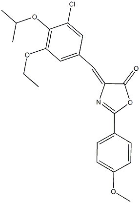 4-(3-chloro-5-ethoxy-4-isopropoxybenzylidene)-2-(4-methoxyphenyl)-1,3-oxazol-5(4H)-one Struktur