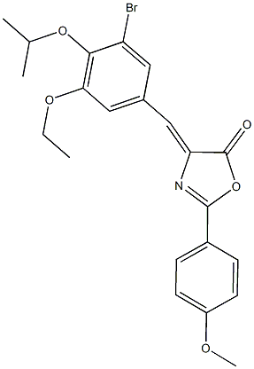 4-(3-bromo-5-ethoxy-4-isopropoxybenzylidene)-2-(4-methoxyphenyl)-1,3-oxazol-5(4H)-one Struktur