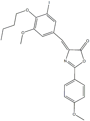 4-(4-butoxy-3-iodo-5-methoxybenzylidene)-2-(4-methoxyphenyl)-1,3-oxazol-5(4H)-one Struktur