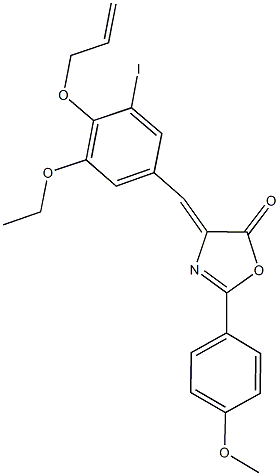 4-[4-(allyloxy)-3-ethoxy-5-iodobenzylidene]-2-(4-methoxyphenyl)-1,3-oxazol-5(4H)-one Struktur