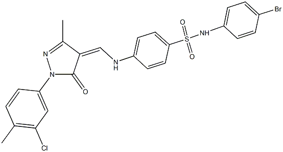 N-(4-bromophenyl)-4-({[1-(3-chloro-4-methylphenyl)-3-methyl-5-oxo-1,5-dihydro-4H-pyrazol-4-ylidene]methyl}amino)benzenesulfonamide Struktur