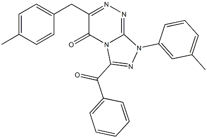 3-benzoyl-6-(4-methylbenzyl)-1-(3-methylphenyl)[1,2,4]triazolo[3,4-c][1,2,4]triazin-5(1H)-one Struktur