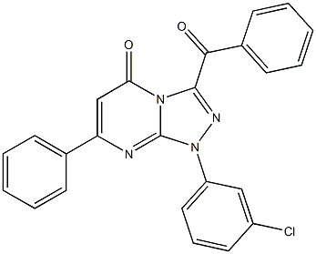 3-benzoyl-1-(3-chlorophenyl)-7-phenyl[1,2,4]triazolo[4,3-a]pyrimidin-5(1H)-one Struktur