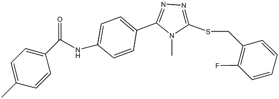 N-(4-{5-[(2-fluorobenzyl)sulfanyl]-4-methyl-4H-1,2,4-triazol-3-yl}phenyl)-4-methylbenzamide Struktur