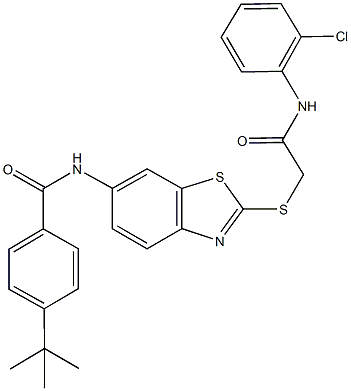 4-tert-butyl-N-(2-{[2-(2-chloroanilino)-2-oxoethyl]sulfanyl}-1,3-benzothiazol-6-yl)benzamide Struktur