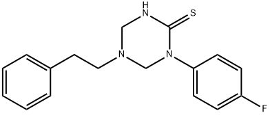 1-(4-fluorophenyl)-5-(2-phenylethyl)-1,3,5-triazinane-2-thione Struktur