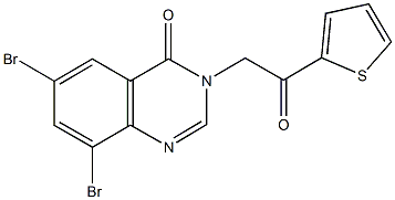 6,8-dibromo-3-[2-oxo-2-(2-thienyl)ethyl]-4(3H)-quinazolinone Struktur