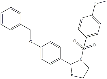 2-[4-(benzyloxy)phenyl]-3-[(4-methoxyphenyl)sulfonyl]-1,3-thiazolidine Struktur