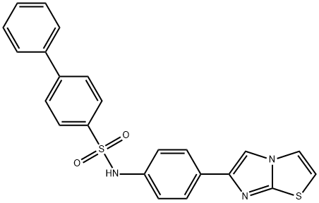 N-(4-imidazo[2,1-b][1,3]thiazol-6-ylphenyl)[1,1'-biphenyl]-4-sulfonamide Struktur