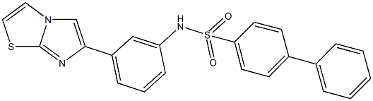 N-(3-imidazo[2,1-b][1,3]thiazol-6-ylphenyl)[1,1'-biphenyl]-4-sulfonamide Struktur