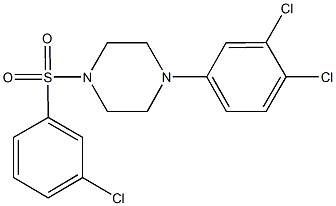 1-[(3-chlorophenyl)sulfonyl]-4-(3,4-dichlorophenyl)piperazine Struktur