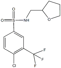 4-chloro-N-(tetrahydro-2-furanylmethyl)-3-(trifluoromethyl)benzenesulfonamide Struktur