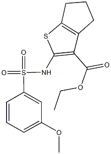 ethyl 2-{[(3-methoxyphenyl)sulfonyl]amino}-5,6-dihydro-4H-cyclopenta[b]thiophene-3-carboxylate Struktur