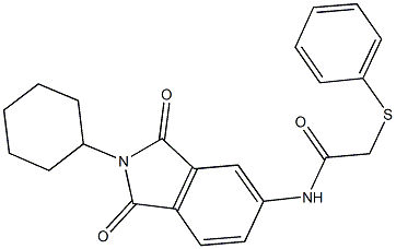 N-(2-cyclohexyl-1,3-dioxo-2,3-dihydro-1H-isoindol-5-yl)-2-(phenylsulfanyl)acetamide Struktur