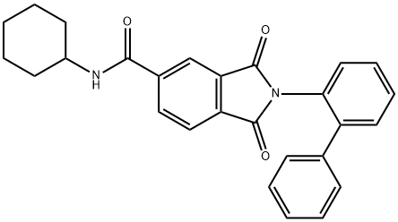 2-[1,1'-biphenyl]-2-yl-N-cyclohexyl-1,3-dioxo-5-isoindolinecarboxamide Struktur