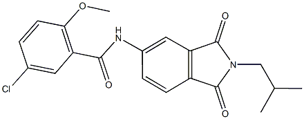 5-chloro-N-(2-isobutyl-1,3-dioxo-2,3-dihydro-1H-isoindol-5-yl)-2-methoxybenzamide Struktur