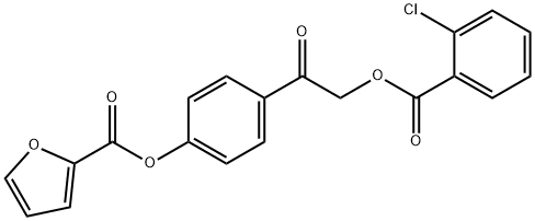 4-{2-[(2-chlorobenzoyl)oxy]acetyl}phenyl 2-furoate Struktur