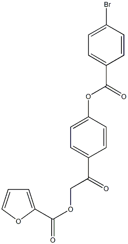 2-{4-[(4-bromobenzoyl)oxy]phenyl}-2-oxoethyl 2-furoate Struktur