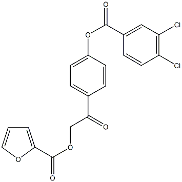 2-{4-[(3,4-dichlorobenzoyl)oxy]phenyl}-2-oxoethyl 2-furoate Struktur