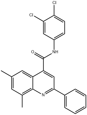 N-(3,4-dichlorophenyl)-6,8-dimethyl-2-phenyl-4-quinolinecarboxamide Struktur