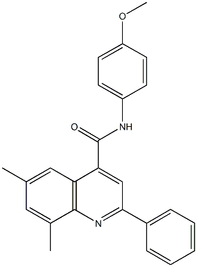 N-(4-methoxyphenyl)-6,8-dimethyl-2-phenyl-4-quinolinecarboxamide Struktur