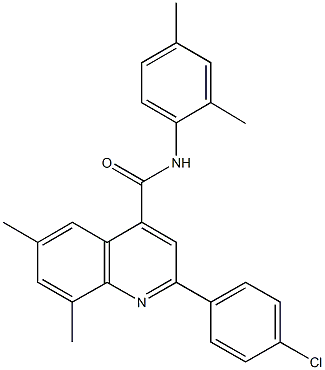 2-(4-chlorophenyl)-N-(2,4-dimethylphenyl)-6,8-dimethyl-4-quinolinecarboxamide Struktur