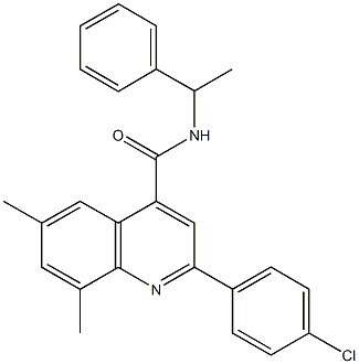 2-(4-chlorophenyl)-6,8-dimethyl-N-(1-phenylethyl)-4-quinolinecarboxamide Struktur