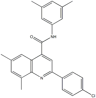 2-(4-chlorophenyl)-N-(3,5-dimethylphenyl)-6,8-dimethyl-4-quinolinecarboxamide Struktur