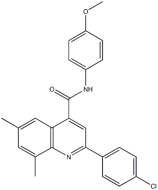 2-(4-chlorophenyl)-N-(4-methoxyphenyl)-6,8-dimethyl-4-quinolinecarboxamide Struktur