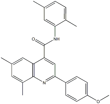 N-(2,5-dimethylphenyl)-2-(4-methoxyphenyl)-6,8-dimethyl-4-quinolinecarboxamide Struktur