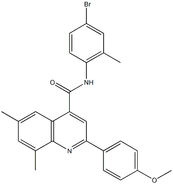 N-(4-bromo-2-methylphenyl)-2-(4-methoxyphenyl)-6,8-dimethyl-4-quinolinecarboxamide Struktur