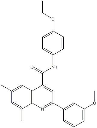 N-(4-ethoxyphenyl)-2-(3-methoxyphenyl)-6,8-dimethyl-4-quinolinecarboxamide Struktur