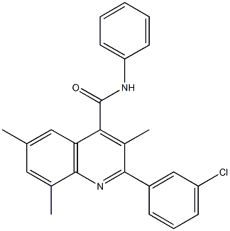 2-(3-chlorophenyl)-3,6,8-trimethyl-N-phenyl-4-quinolinecarboxamide Struktur