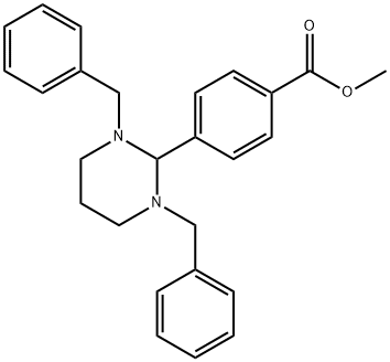 methyl 4-(1,3-dibenzylhexahydro-2-pyrimidinyl)benzoate Struktur