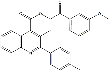 2-(3-methoxyphenyl)-2-oxoethyl 3-methyl-2-(4-methylphenyl)-4-quinolinecarboxylate Struktur