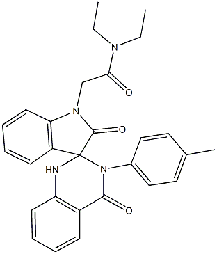 N,N-diethyl-2-[3'-(4-methylphenyl)-2,4'(1'H)-dioxo-2,2',3,3'-tetrahydrospiro(1H-indole-3,2'-quinazoline)-1-yl]acetamide Struktur