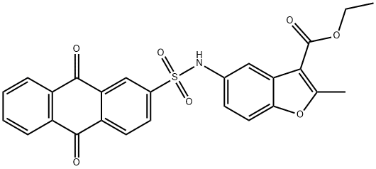 ethyl 5-{[(9,10-dioxo-9,10-dihydro-2-anthracenyl)sulfonyl]amino}-2-methyl-1-benzofuran-3-carboxylate Struktur