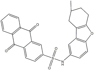 N-(8-methyl-6,7,8,9-tetrahydrodibenzo[b,d]furan-2-yl)-9,10-dioxo-9,10-dihydro-2-anthracenesulfonamide Struktur