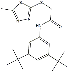 N-(3,5-ditert-butylphenyl)-2-[(5-methyl-1,3,4-thiadiazol-2-yl)sulfanyl]acetamide Struktur