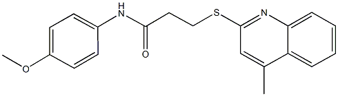 N-(4-methoxyphenyl)-3-[(4-methyl-2-quinolinyl)sulfanyl]propanamide Struktur