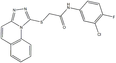 N-(3-chloro-4-fluorophenyl)-2-([1,2,4]triazolo[4,3-a]quinolin-1-ylsulfanyl)acetamide Struktur